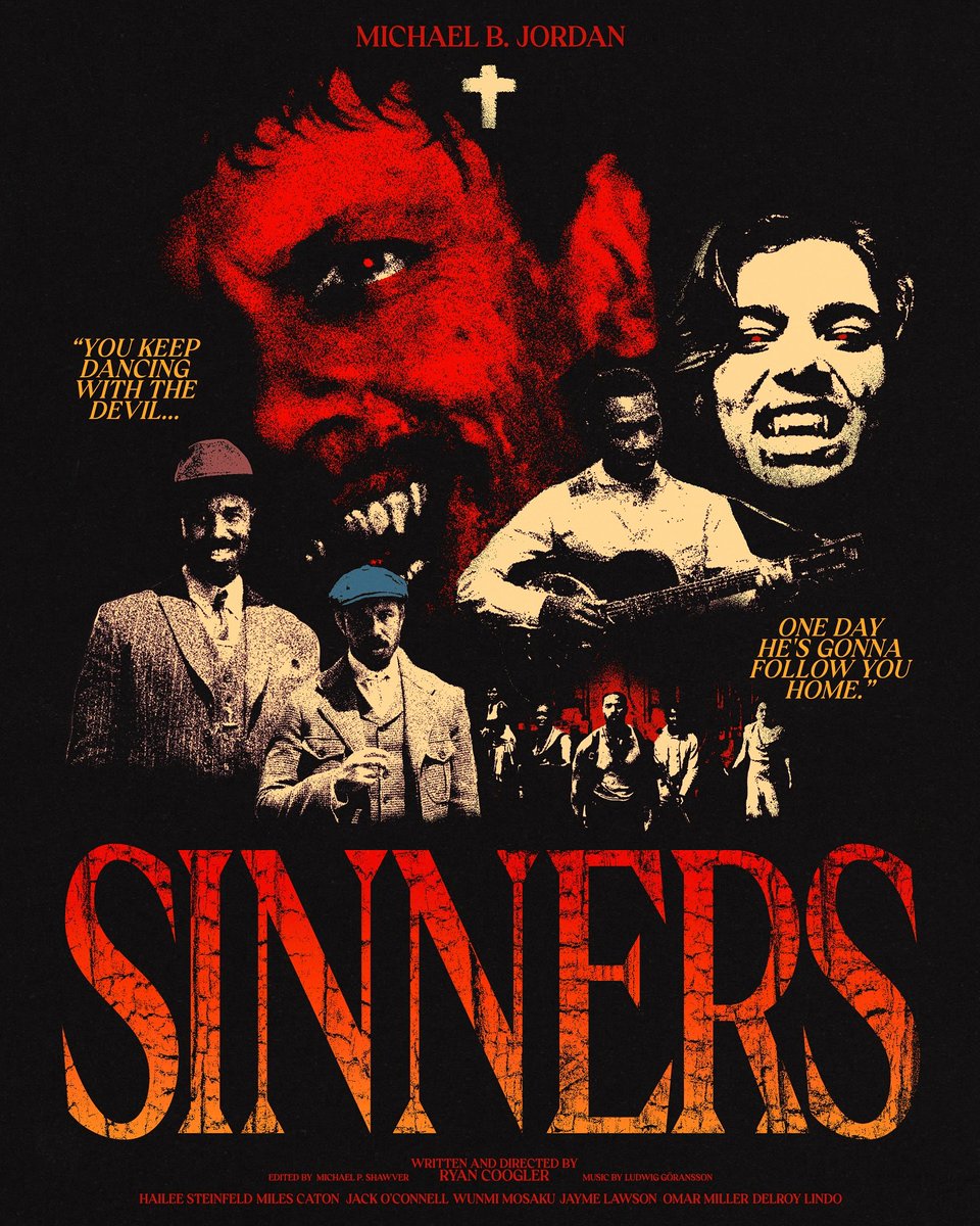 TheCinesthetic's tweet photo. Sinners (2025)

Artwork by Jake in Colour. https://t.co/X9Z60LI5KC