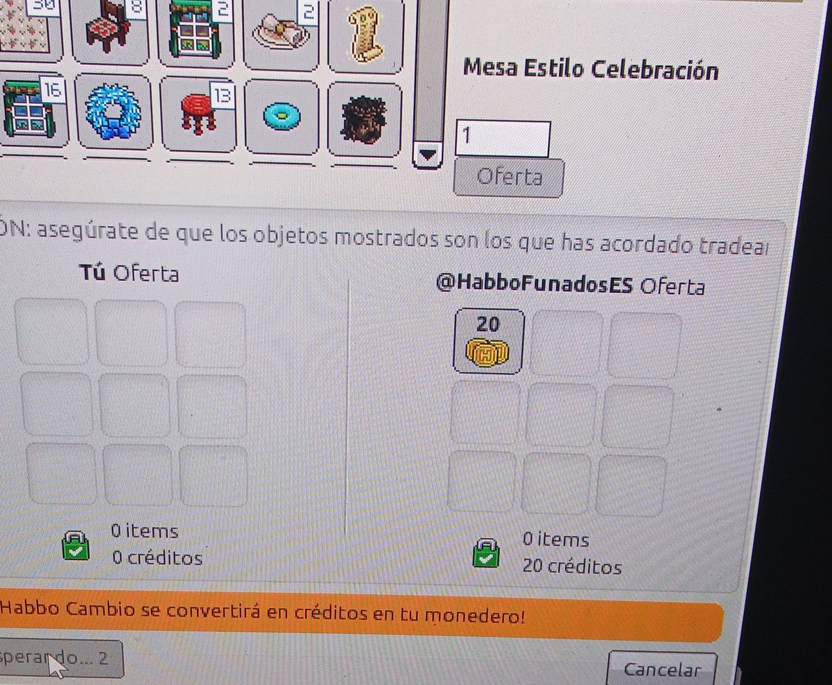 Pagado. Muchas gracias <a href="/HabboFunados/">HabboFunados</a> ❤️