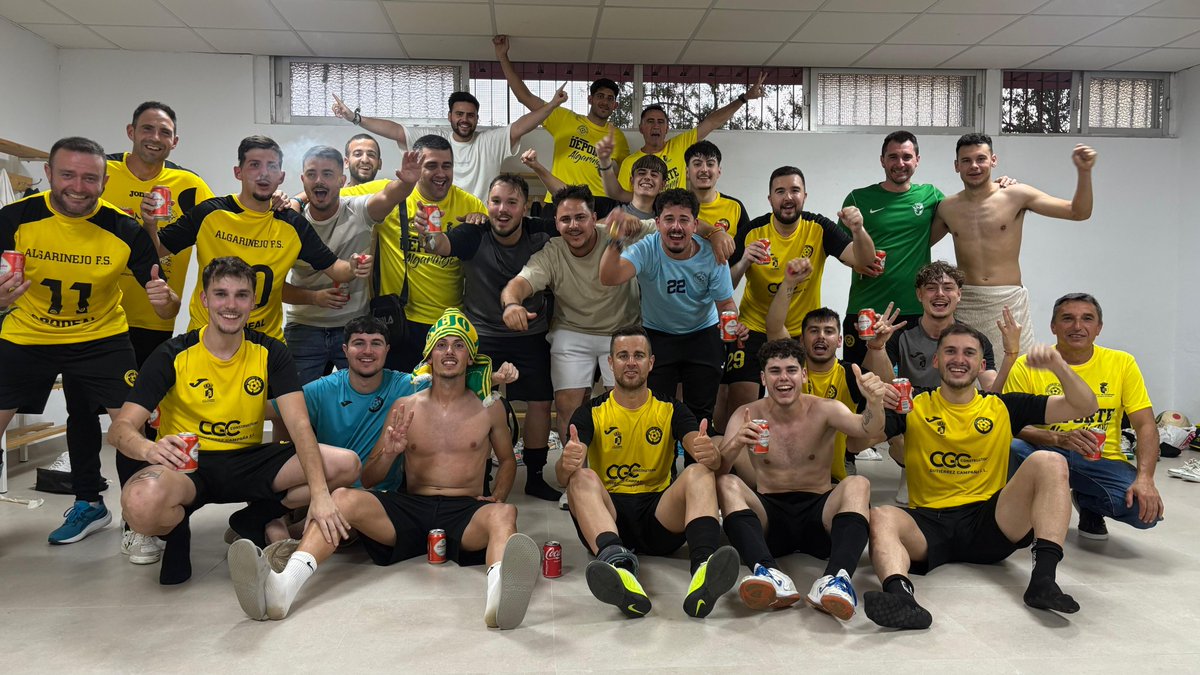 Algarinejo FS (@algarinejofs) on Twitter photo 🔚 FINAL | J.27 | <a href="/AlgarinejoFs/">Algarinejo FS</a> 5-1 <a href="/AlMuklinFS/">Al-Muklin FS</a>
⚽⚽ 𝗖𝗔𝗥𝗟𝗢𝗦 𝗟𝗘𝗫𝗨
⚽ 𝗝𝗢𝗦𝗘𝗟𝗜𝗧𝗢
⚽ 𝗔𝗥𝗖𝗢
⚽ Gol en propia
✅ ¡9ª VICTORIA CONSECUTIVA que desata la fiesta en el POLI!
💪 Grandes. Únicos. Maravillosos. Desde hoy: 𝗛𝗜𝗦𝗧𝗢𝗥𝗜𝗔 𝗗𝗘 𝗔𝗟𝗚𝗔𝗥𝗜𝗡𝗘𝗝𝗢 🔚 FINAL | J.27 | <a href="/AlgarinejoFs/">Algarinejo FS</a> 5-1 <a href="/AlMuklinFS/">Al-Muklin FS</a>
⚽⚽ 𝗖𝗔𝗥𝗟𝗢𝗦 𝗟𝗘𝗫𝗨
⚽ 𝗝𝗢𝗦𝗘𝗟𝗜𝗧𝗢
⚽ 𝗔𝗥𝗖𝗢
⚽ Gol en propia
✅ ¡9ª VICTORIA CONSECUTIVA que desata la fiesta en el POLI!
💪 Grandes. Únicos. Maravillosos. Desde hoy: 𝗛𝗜𝗦𝗧𝗢𝗥𝗜𝗔 𝗗𝗘 𝗔𝗟𝗚𝗔𝗥𝗜𝗡𝗘𝗝𝗢