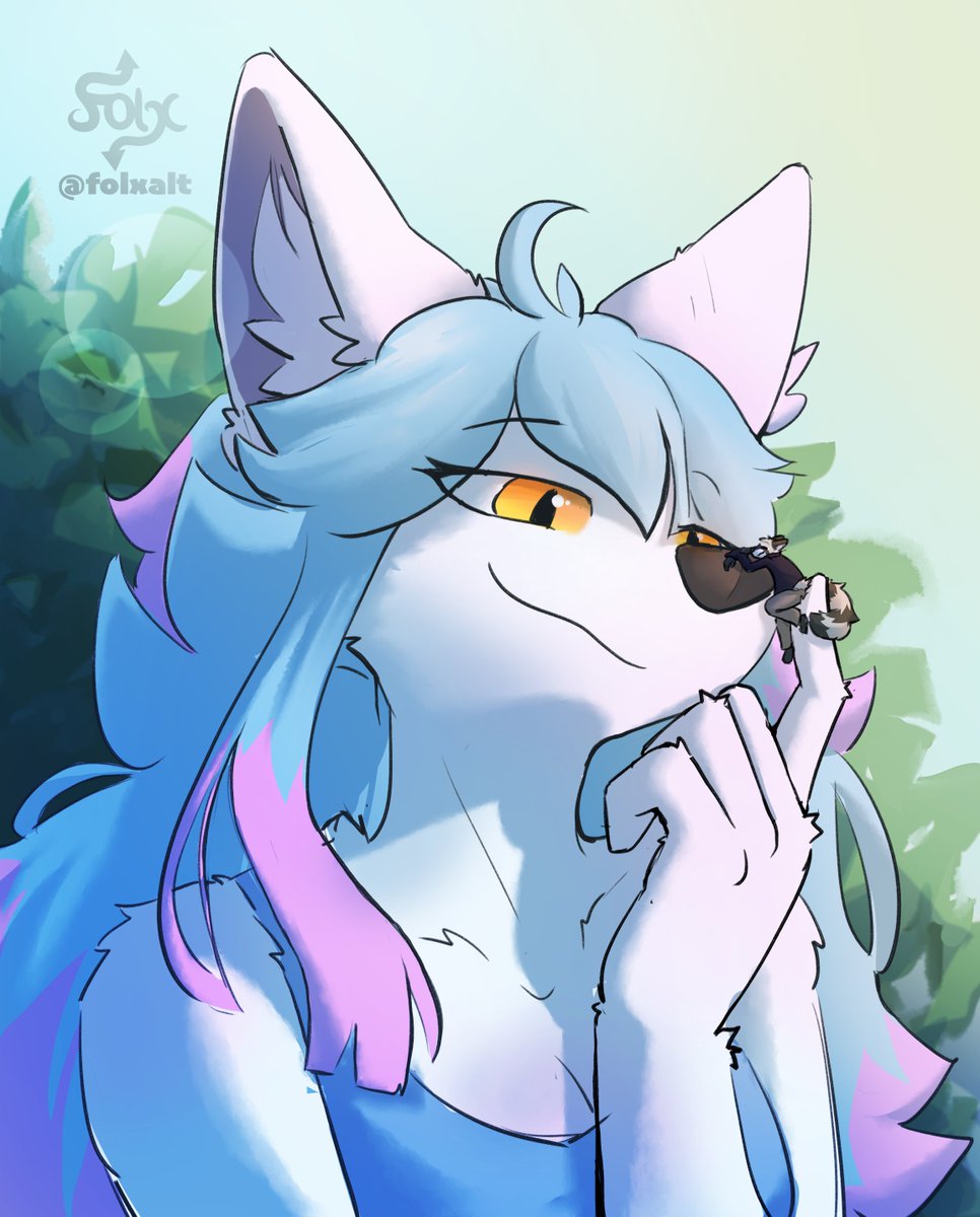 Folxalt's tweet image. commish for @Frostttz !!
about as close as a smol can get to a hug..