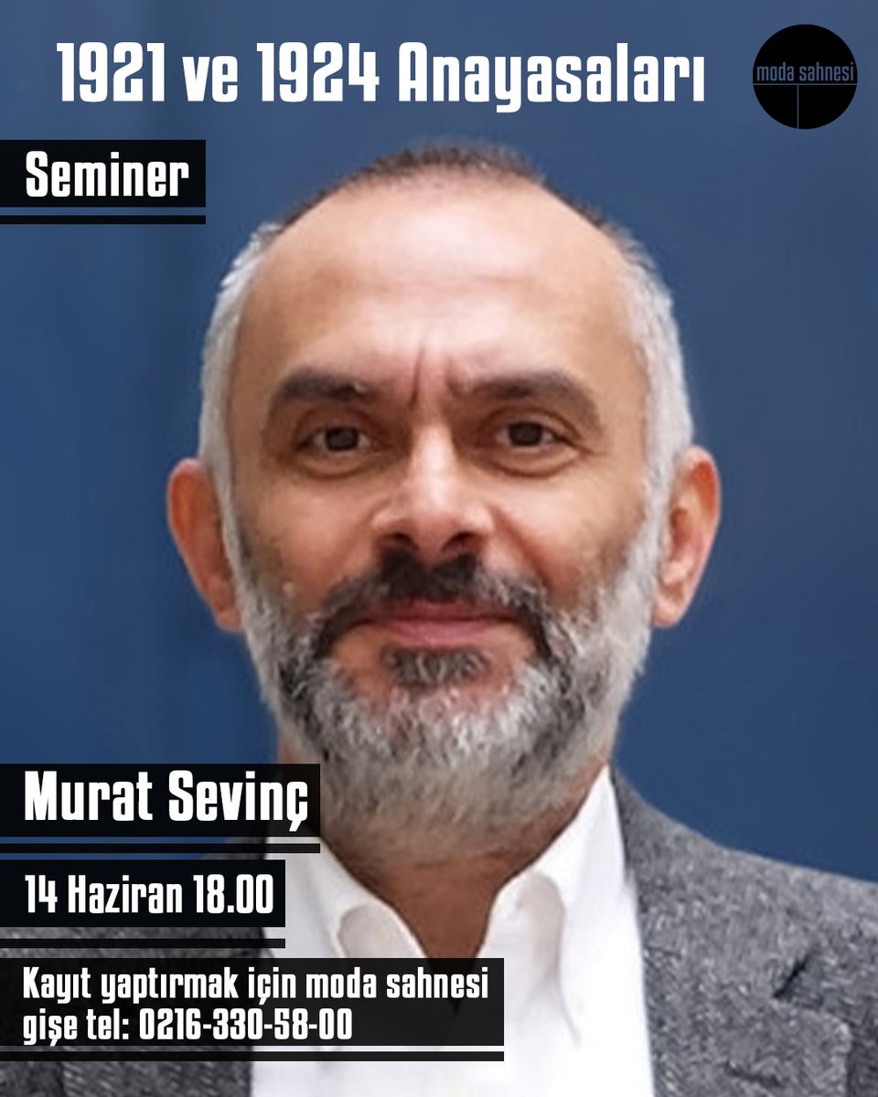 modasahnesi's tweet photo. Murat Sevinç ile 1921 ve 1924 Anayasaları Semineri
14 Haziran 18.00
Kayıt yaptırmak için
gişe tel: 0216 330 58 00

#muratsevinç #anayasasemineri #modasahnesi https://t.co/Sp2cZzZdsF