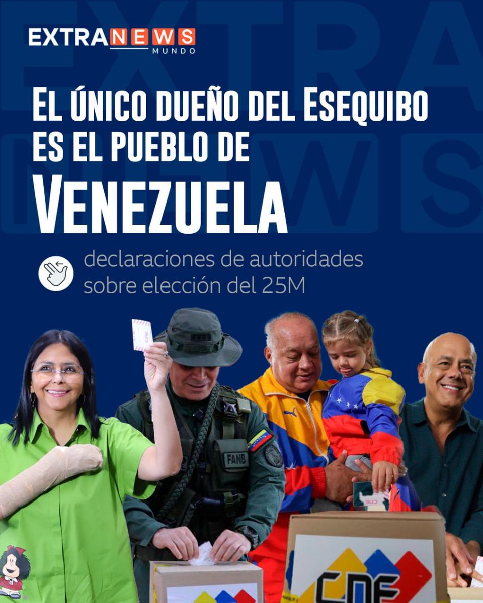 El pueblo venezolano está ratificando el camino que tomó en el referendo sobre el Esequibo
"Eso deben entenderlo las autoridades de Guayana, que actúan cada día más como serviles empleados de la ExxonMobil, y que están respondiendo a intereses transnacionales"
Delcy Rodríguez.