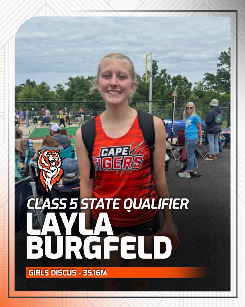 Boom!!! Congrats to Layla on qualifying for the Class 5 State Track meet in Girls Discus! She made it interesting and waited until her last throw to qualify with a throw of 35.16!! She is now a 2 time State Qualifier in the Discus! Good luck next weekend Layla!