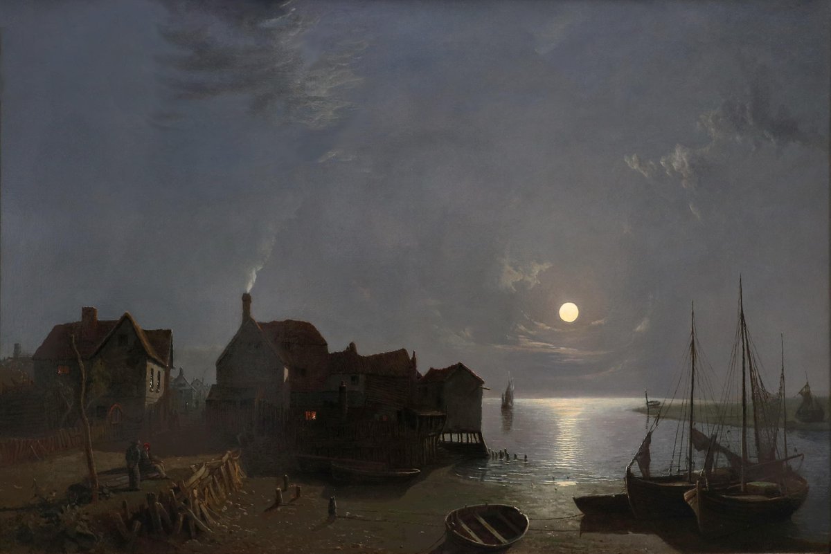 Henry Pether - "River Thames at Leigh by Moonlight" (1851)