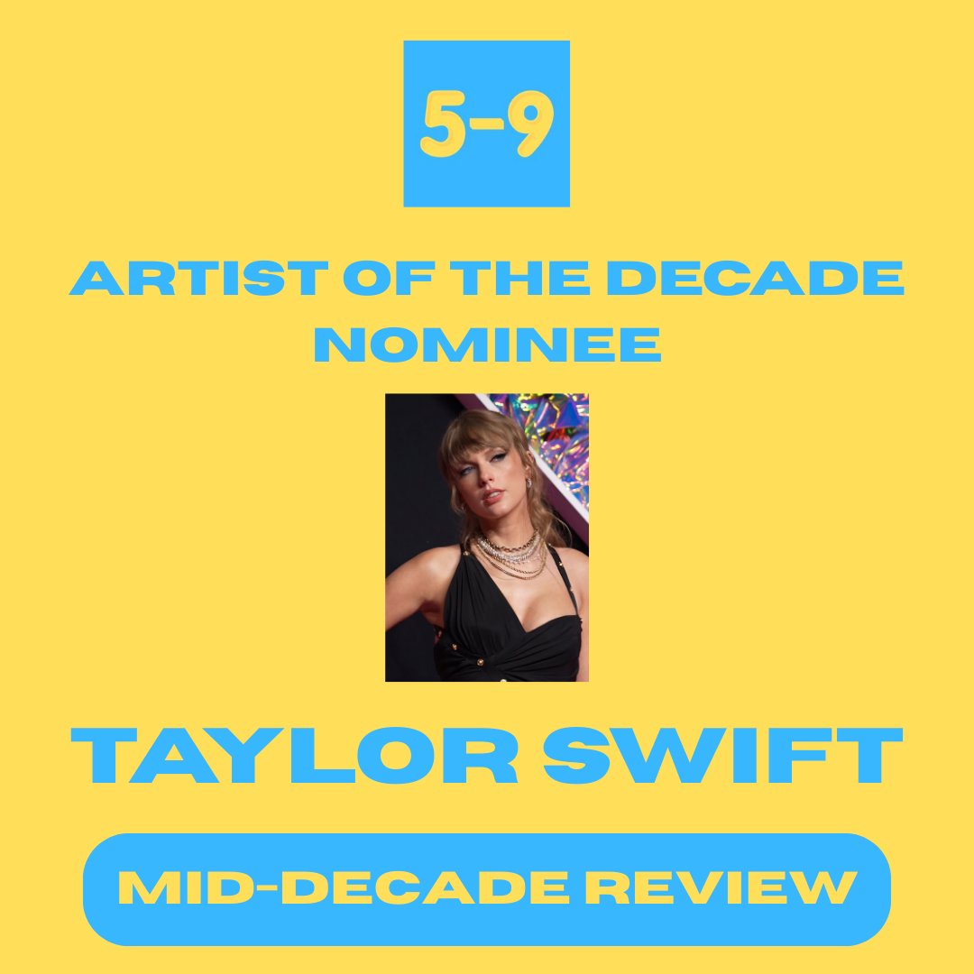 5-9 (@5to9blog) on Twitter photo The Eras tour, prolific output, cultural impact, commercial performance - just several of the reasons why <a href="/taylorswift13/">Taylor Swift</a> was selected as artist of the decade (so far) by two of our panel. For the shortlist and to vote for your favourite, visit 5-9blog.com/post/mid-decad…
#MusicPoll The Eras tour, prolific output, cultural impact, commercial performance - just several of the reasons why <a href="/taylorswift13/">Taylor Swift</a> was selected as artist of the decade (so far) by two of our panel. For the shortlist and to vote for your favourite, visit 5-9blog.com/post/mid-decad…
#MusicPoll