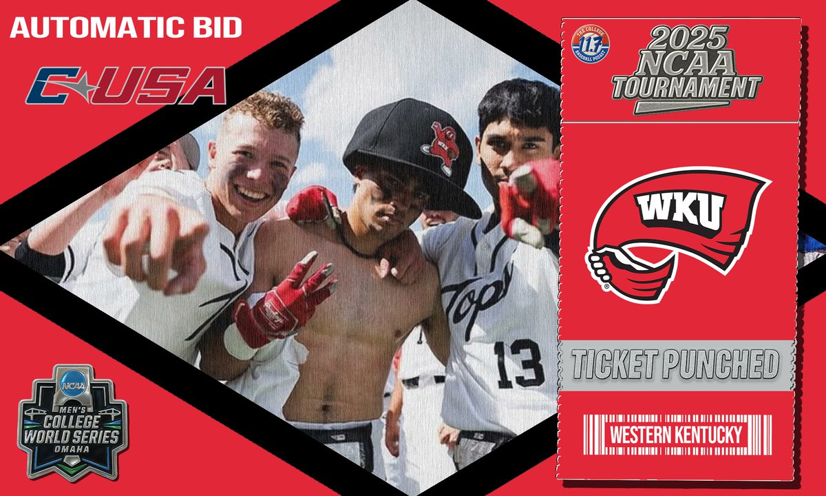 Western Kentucky wins the CUSA tournament and punches their ticket

Hilltoppers are on the Road to Omaha for the first time since 2009