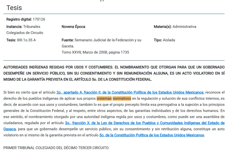 Barbaridades del monoculturalismo jurídico caray! A ver si las nuevas personas juzgadoras "de a pie", interiorizan o se interesan por hacer vigente la interlegalidad o pluralismo jurídico!
