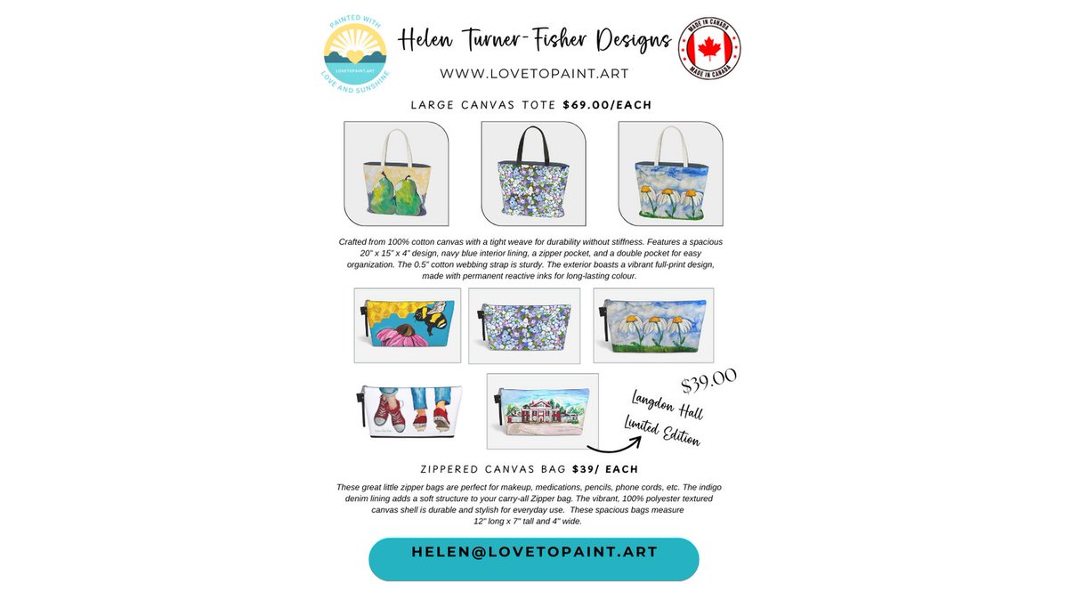 My order has arrived, my paintings turned into Great bags! Fresh Stock for Year End Graduation, Educator Thank you Gifts and any upcoming friends you want to celebrate. I am so excited!