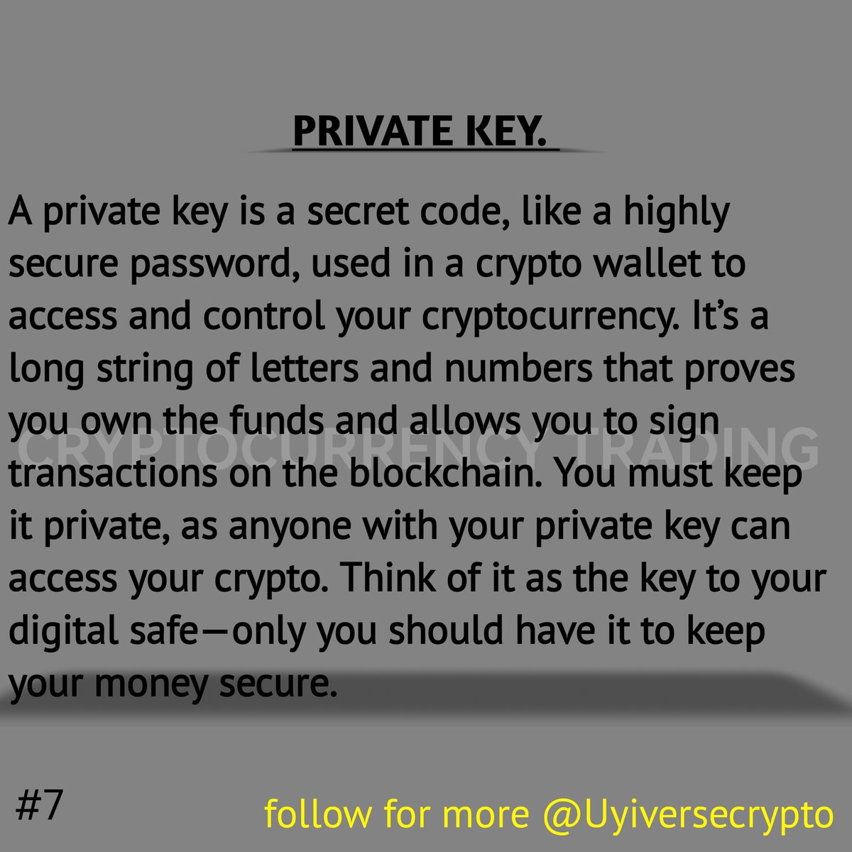 Uyiversecrypto's tweet photo. What’s the one secret🤐🤫 that can empty your crypto wallet in seconds? 🤯
PS: Your private key🔑 has a twin👬—and it’s meant to be shared🫴.
Next up #8 The crypto secret you can shout from the rooftops! 🗣️
#Crypto #CryptoCommunity #LearnWithUyi #PrivateKey #Blockchain https://t.co/rv7wrpMh4q