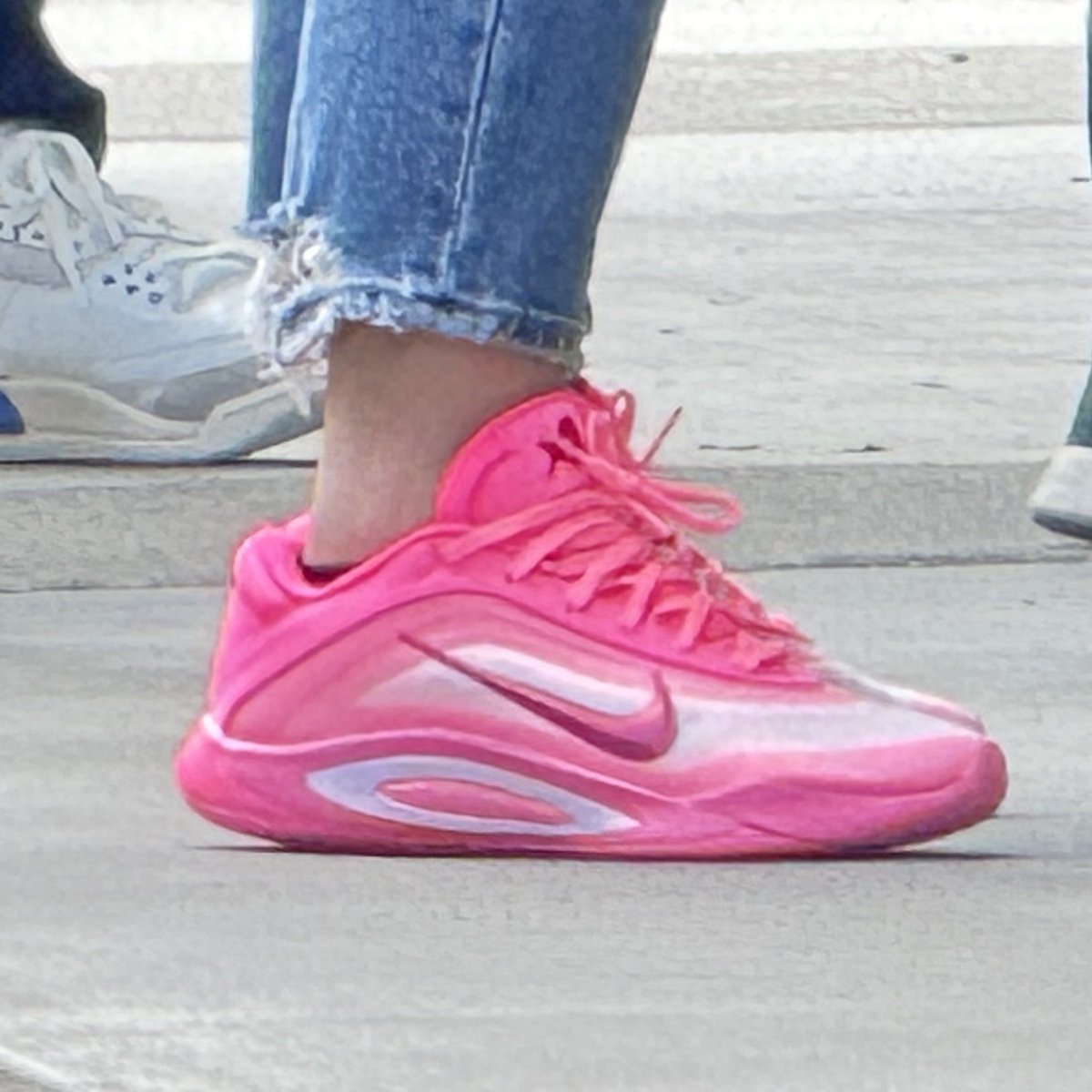 Time2S5280's tweet image. Spotted in the wild #AOnes @_ajawilson22 all three styles all representing @LVAces  go Aces go!!! #ALLINLV