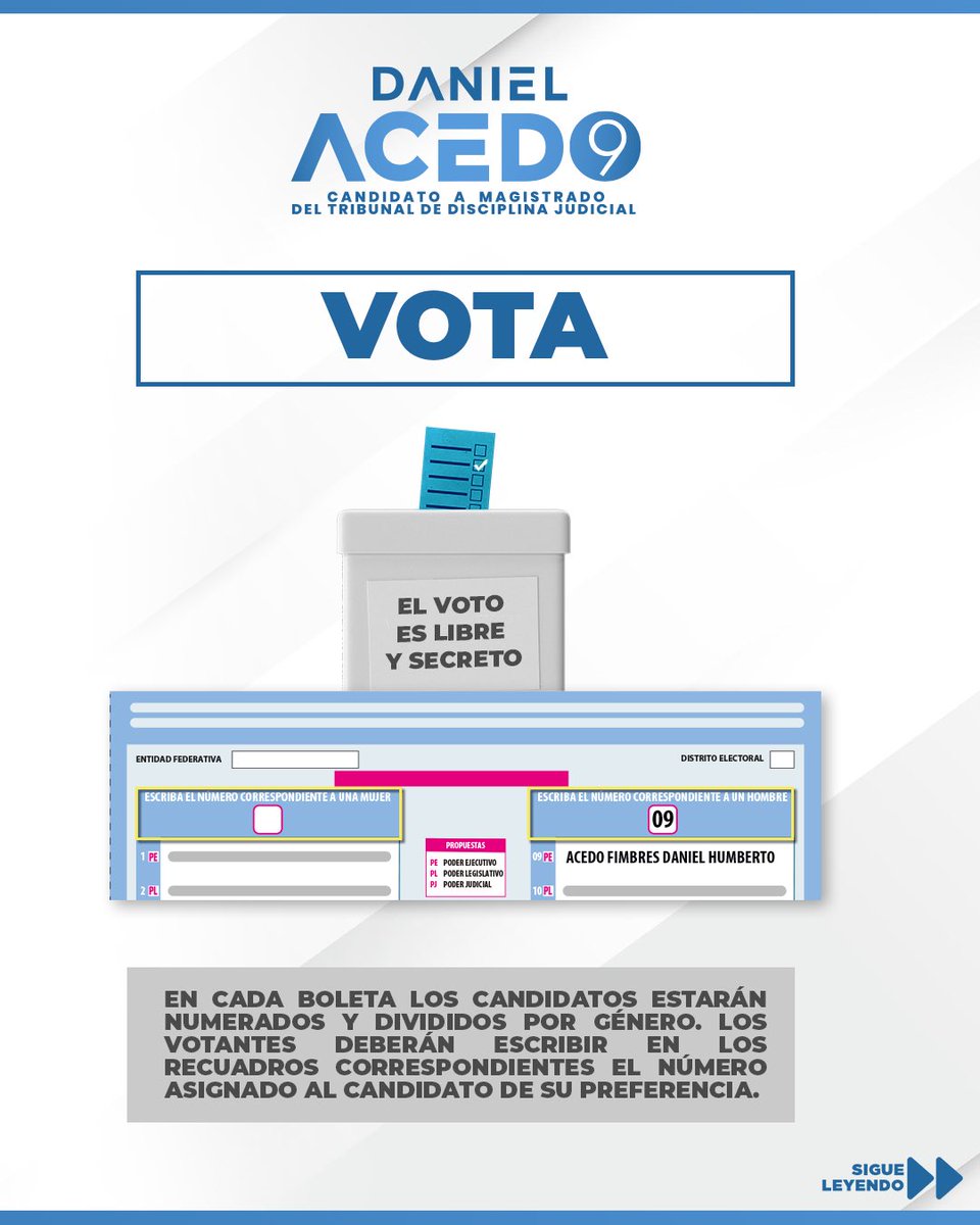 danielacedo2025's tweet photo. Tutorial para votar este 1 junio. 🗳️ #Vota09 #VotaDanielAcedo #TransformemosElPoderJudicial #Sonora #Elecciones2025 https://t.co/lPDL0GmMBH