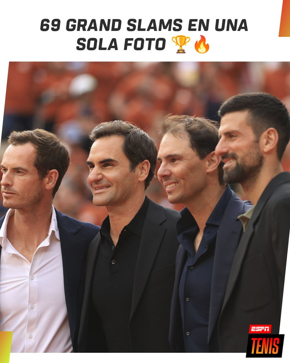 Lo de estas cuatro leyendas es de otro planeta. 🚀🤯

#RolandGarros
#Nadal
#Federer
#Djokovic
#Murray