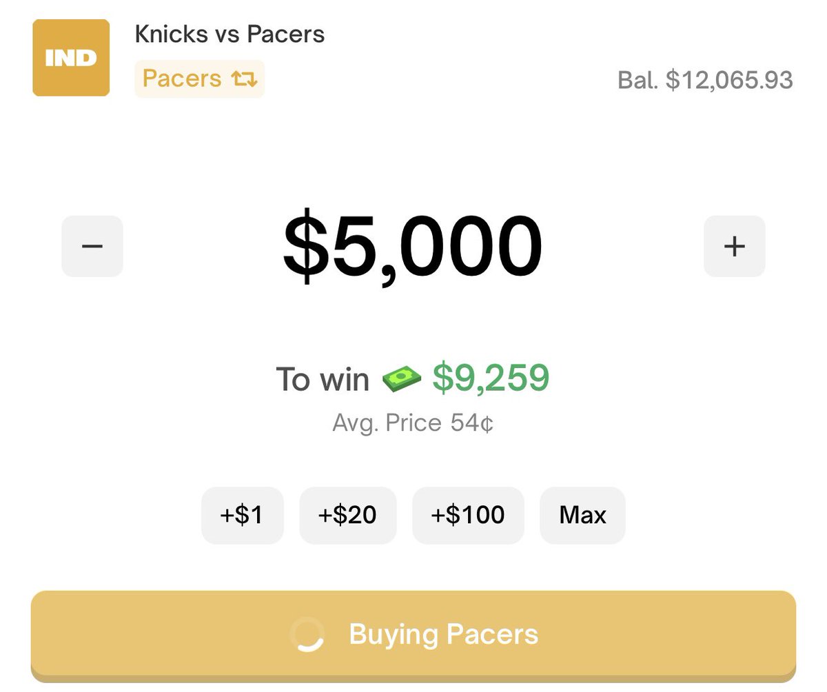 If the Pacers win Game 3 tonight…

Someone who likes THIS post will win $200 in crypto! 🚀

OKC got SMOKED last night. Currently 7-3 on my calls for the #NBA Playoffs! 🏀 

Get involved on Polymarket!⬇️
poly.market/aj