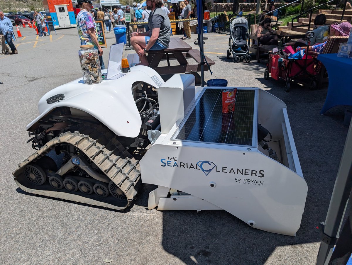 wmorrill3's tweet image. Cool little beach cleaning EV named Bebot. It's a small tank tread remote control tugger which pulls a sieve through the sand behind it. That sieve has a wire mesh which shales shakes and the sand falls through while the trash is captured.