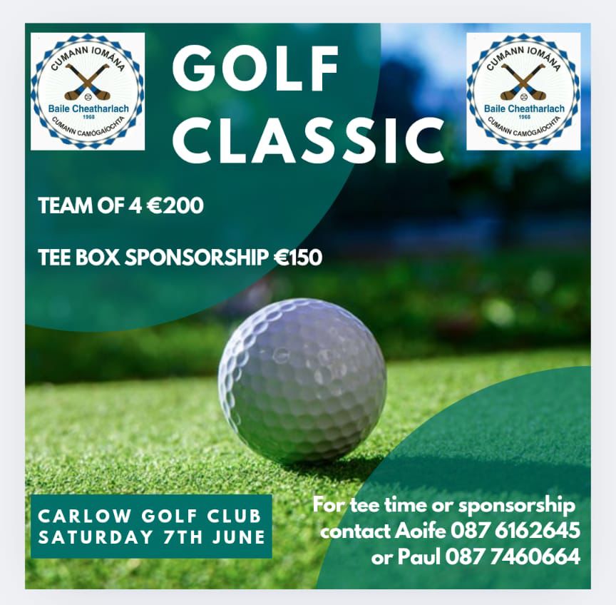 Team of 4 - €200
Tee box sponsorship - €150