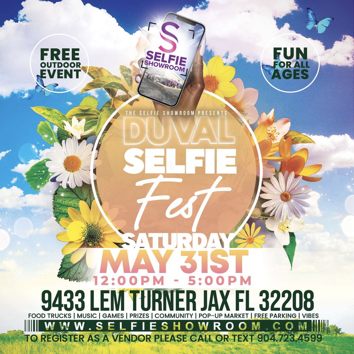 selfieshowroom's tweet photo. 💖 Hey Jacksonville! 💖  
We’re bringing the community together for DUVAL SELFIE FEST!

🎉 FREE to Attend  
🎶 Music by @dj_elonn  
🎤 Hosted by @charthemixologist  
🍴 Food Trucks &amp; Prizes  
🛍️ Shop Local Vendors https://t.co/skFNTZyjTu