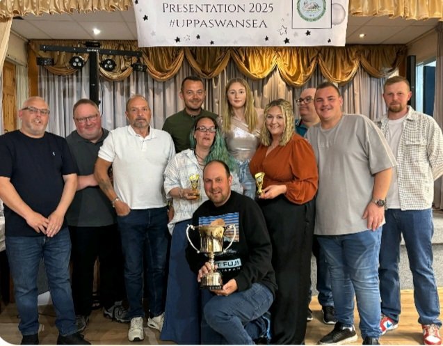 SMBOWLS's tweet photo. Team photo from last night presentation evening .
Div 1 Winner shield 
Welsh club Champions Cup 
#BowlsWales #bowlsinternational https://t.co/VElqbFTHOc