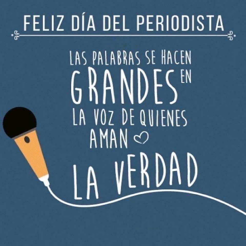 Feliz dia a todos los periodistas de mi Patria q Dios Bendiga sus vidas y su trabajo ❤🙏.Que Dios los guarde siempre levantando la Bandera de la verdad ✨👆🙏