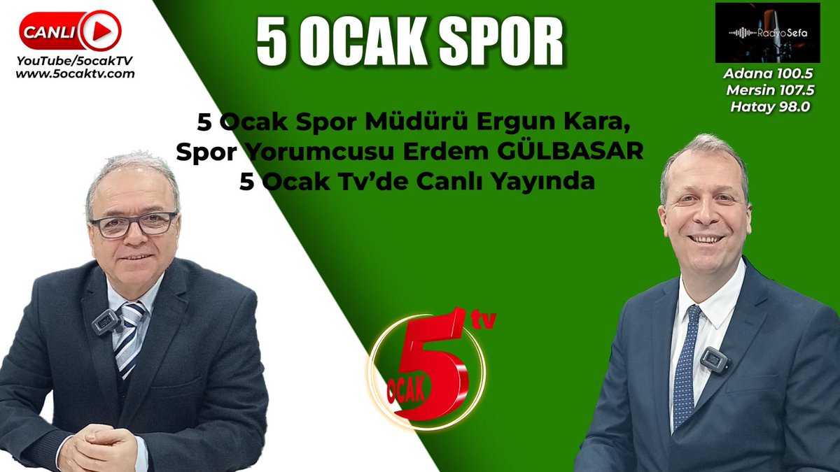 Ergun Kara (@ergunkara1940) on Twitter photo Spor yazarı ve gazeteci Erdem Gülbasar ile bugün 12.30'da sezon finalinde birlikteyiz.
#5ocaktv #youtube <a href="/egulbasar/">Erdem Gülbasar</a> Spor yazarı ve gazeteci Erdem Gülbasar ile bugün 12.30'da sezon finalinde birlikteyiz.
#5ocaktv #youtube <a href="/egulbasar/">Erdem Gülbasar</a>