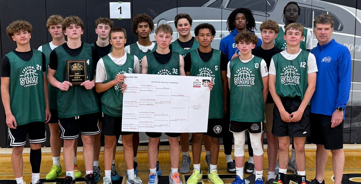 NBCA (@nbca_coaches) on Twitter photo Congratulations Lincoln East Spartans! You are the 2025 NBCA Freshman State Tournament Champions!
<a href="/EastHighBball/">Lincoln East Spartan Basketball</a>
tourneymachine.com/Public/Results… Congratulations Lincoln East Spartans! You are the 2025 NBCA Freshman State Tournament Champions!
<a href="/EastHighBball/">Lincoln East Spartan Basketball</a>
tourneymachine.com/Public/Results…