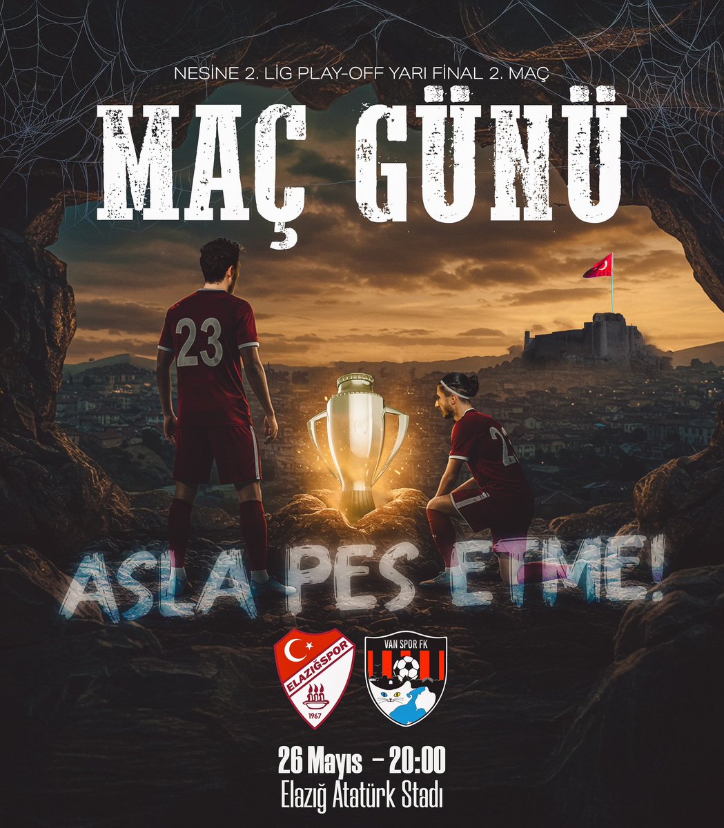 📣 Bugün #GakgoşunMaçıVar

🏆 Nesine 2.Lig Play Off Yarı Final Rövanş Maçı 
🆚 Artı Değer Vanspor
🗓️ 26 Mayıs Pazartesi Günü
⏰ 20.00
🏟️ Elazığ Atatürk Stadyumu
📺 HT Spor