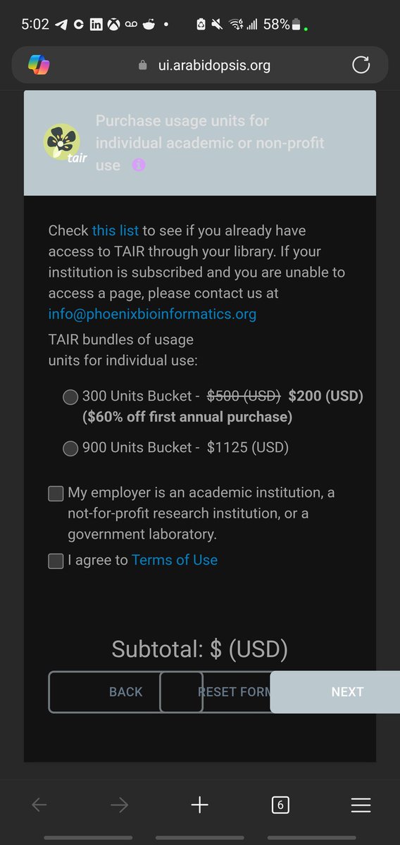 ATinyGreenCell's tweet image. Lol the arabidopsis database is paywalled and just using the website services docs points. Imagine if Genbank had a similar model. Wtaf? They cant possible have so much traffic that they need to charge $500+ for a handful of access tokens, right? What am I missing here?