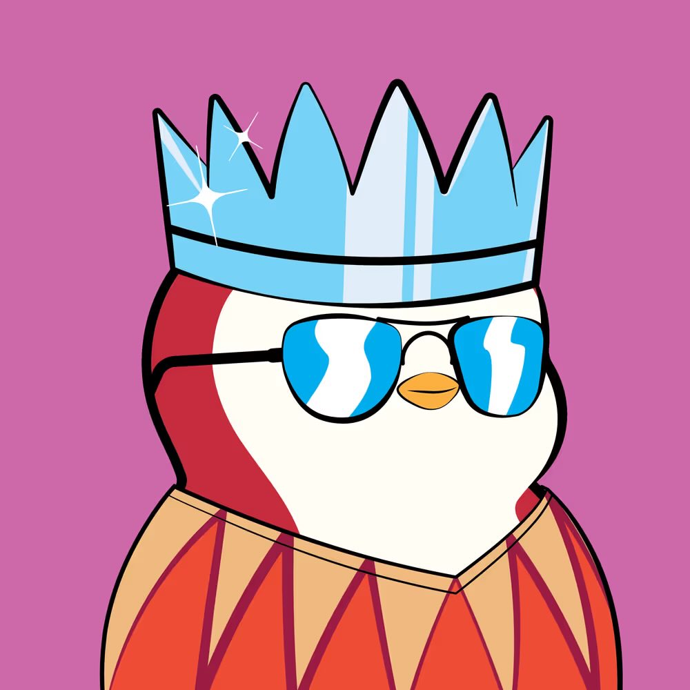 Big ice crown Pudgy Penguin sale. 

Goes for 34.95 ETH. 

It had sold for 50 ETH six months ago.