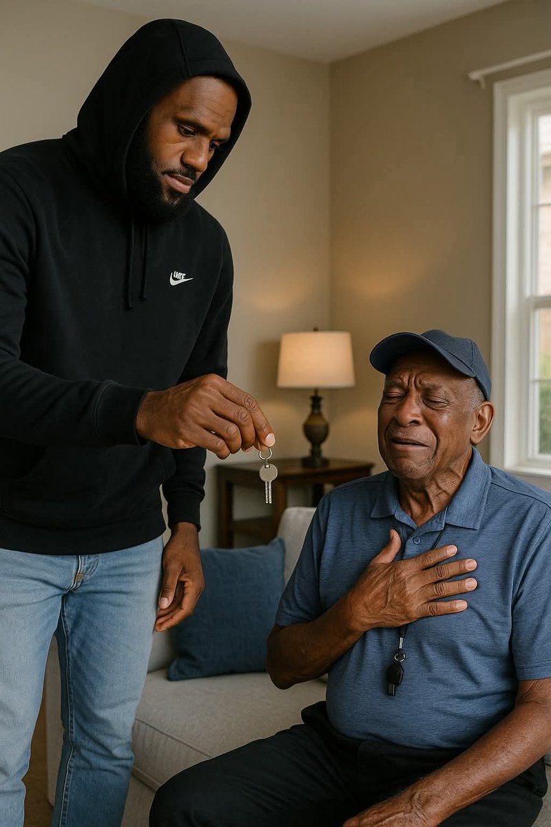 This is LeBron James and his old coach. Coach Daniel's was more than a coach. He was a father figure. When he fell on hard times, LeBron had a condo renovated for him and when he moved in, there was an old photo from LeBrons team on the wall. It was signed by him with the