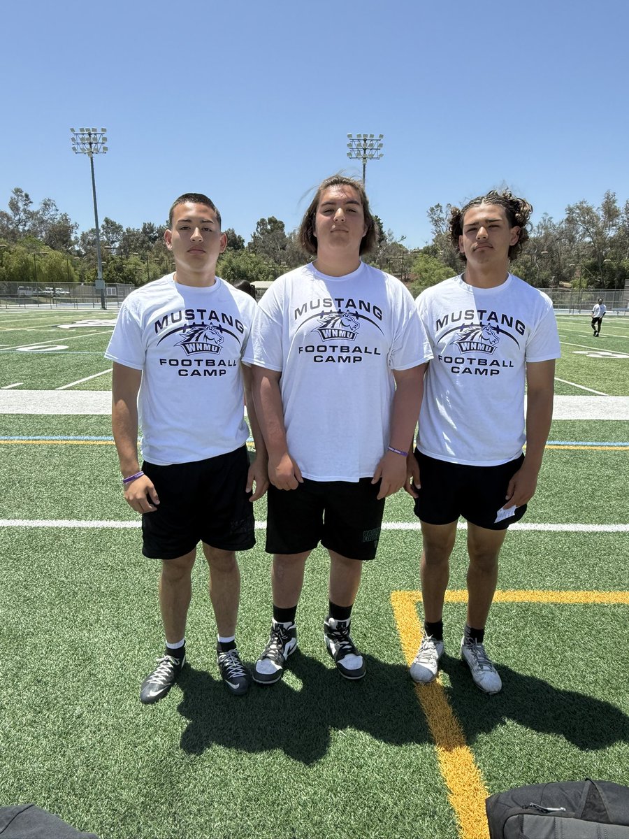 Pacifica Tritons Football (@tritonsfootball) on Twitter photo Repping at the <a href="/WNMUFootball/">WNMU Mustang Football</a> Camp today!
Juju Hernandez - 2026 S
<a href="/ju6ianhernandez/">Julian (Juju) Hernandez</a>
Max Magana - 2026 S
<a href="/MMaxMagana31/">Max Magana</a>
Chris Pike - 2026 C
<a href="/ChrisPike67/">Chris Pike</a> Repping at the <a href="/WNMUFootball/">WNMU Mustang Football</a> Camp today!
Juju Hernandez - 2026 S
<a href="/ju6ianhernandez/">Julian (Juju) Hernandez</a>
Max Magana - 2026 S
<a href="/MMaxMagana31/">Max Magana</a>
Chris Pike - 2026 C
<a href="/ChrisPike67/">Chris Pike</a>