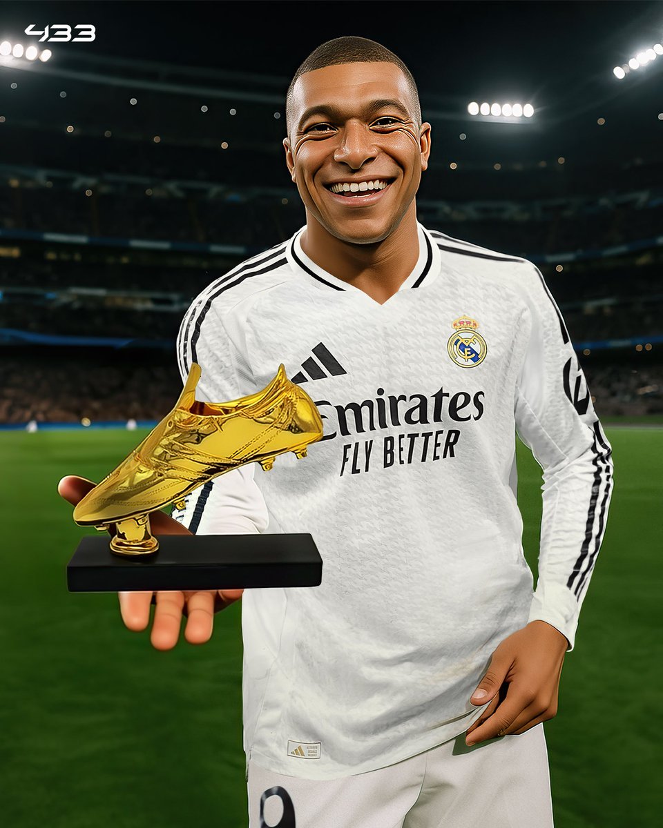 ShamsKamalSayed's tweet photo. Kylian Mbappe wins the european golden boot for Real Madrid in his first season🥶🔥📈 https://t.co/d85fW2YpfD