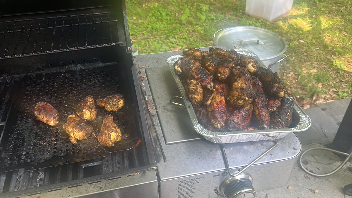 Brined. 
Marinated. 
Grilled.
By yours truly. 

JERK WINGS!