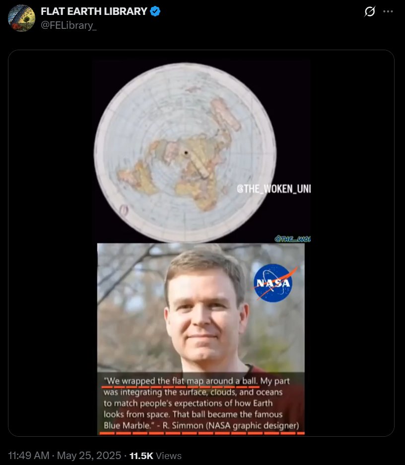 Completely backwards. The Azimuthal Equidistant map is created from the globe, not the other way around.
An AE map is designed to show the shortest surface distance between where the map is centred and any other point on the globe.
#flatearth