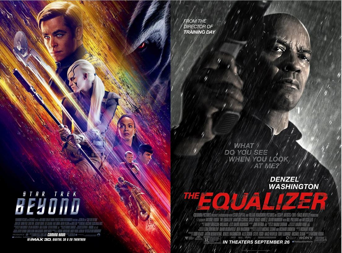 Filme velho é tudo de bom Star Trek Beyond 3° filme da nova safra muito bom. The Equalizer quando o Denzel Washington Faz filme com moral questionável é muito bom