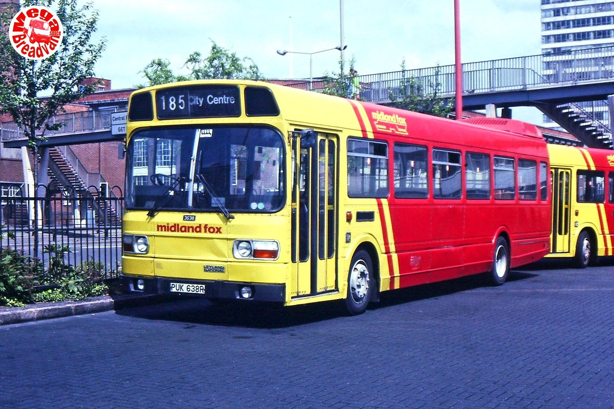 megabreadvan's tweet photo. Midland Fox PUK638R Leyland National 1 - From my slide collection. SMBS, Leicester.
#midlandfox #midlandred #leylandnational #leicester 
https://t.co/MIAFb6BaHC https://t.co/vzHAaPoREa