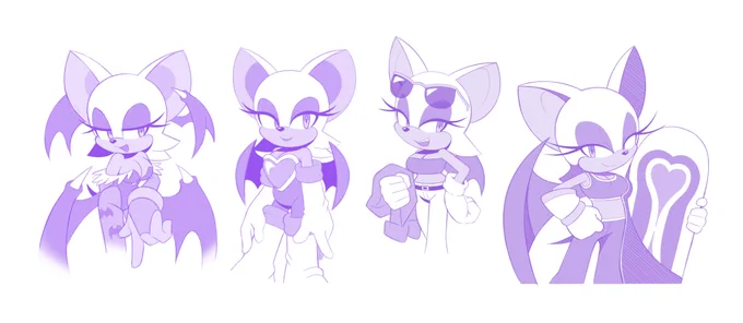 Second batch of Rouge doodles! Drew these a while back along with the others from the last post :)  #RougeTheBat 
