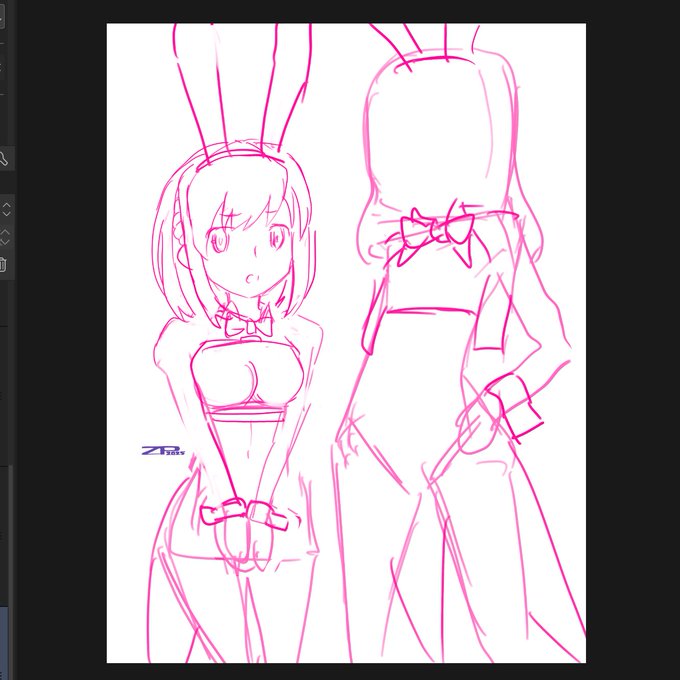 ナデコロバニーざっくりラフ 