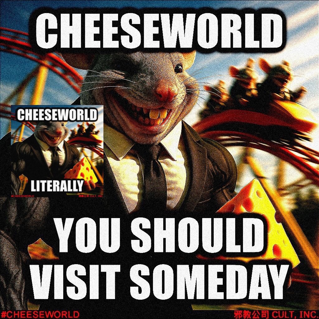 $CULT morning

&amp; enjoy your time at #CHEESEWORLD 🧀🐭😊