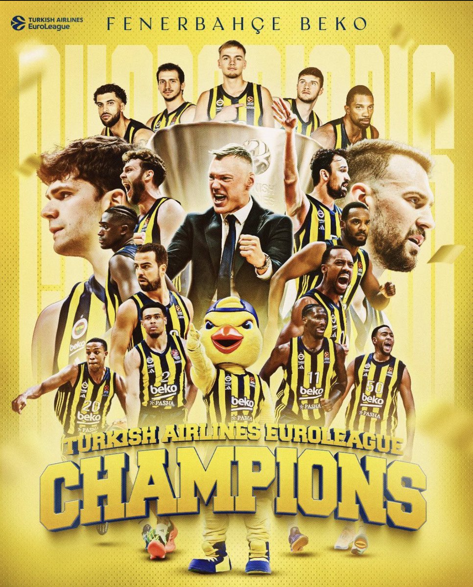 AVRUPA’NIN EN BÜYÜĞÜ BİR KEZ DAHA BİZİZ! 🇹🇷
EUROLEAGUE ŞAMPİYONU FENERBAHÇE 🏆