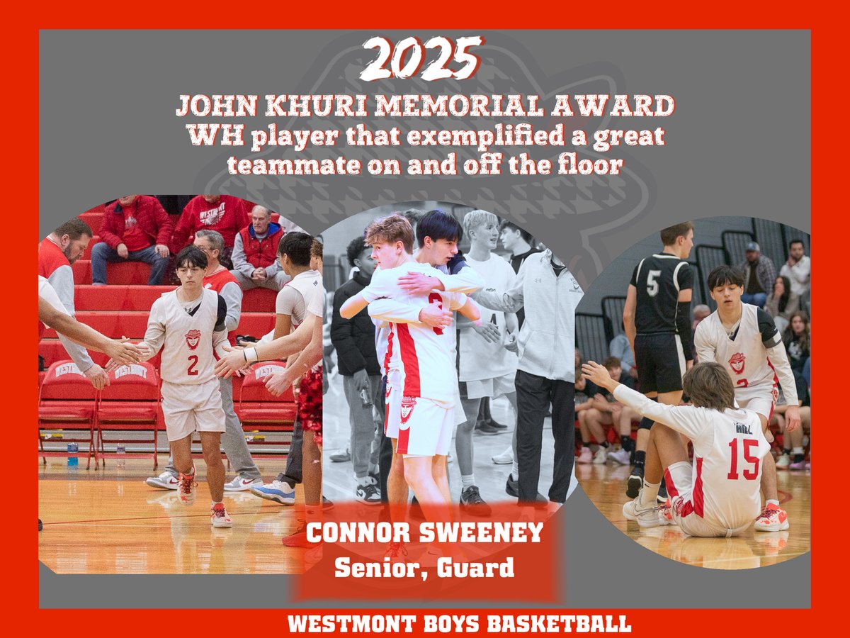 Congratulations Senior, Connor Sweeney! Winner of the prestigious WH John Khuri Memorial Award for the 2024-25 season…