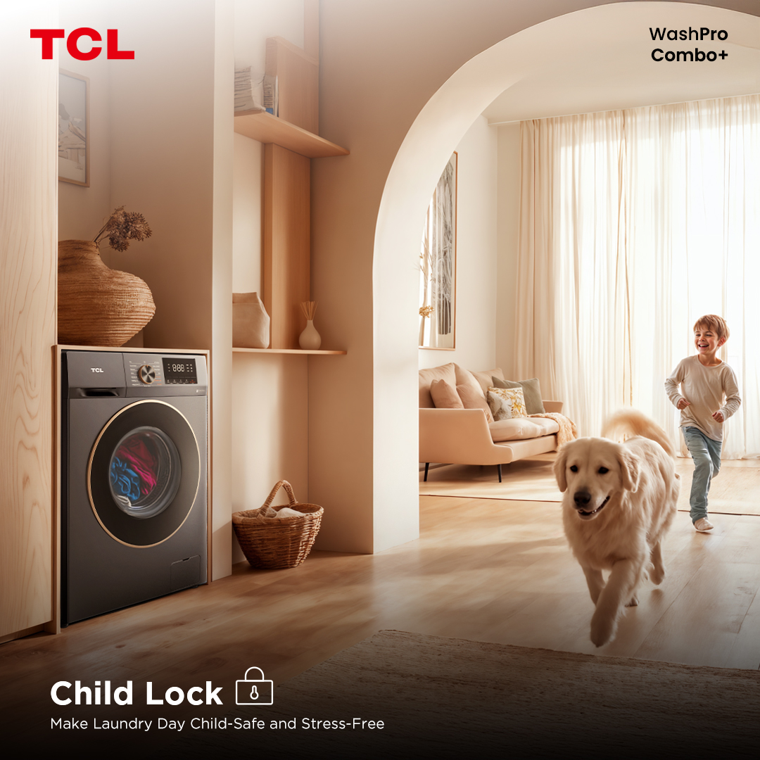 TCLPH's tweet image. Wash day without the worry. Kids exploring at home? No problem. The TCL C20’s Child Lock feature ensures your washing machine stays secure during laundry, preventing accidental button presses.

#TCLWashPro #TCLComboPlus #TCLC20 #TCLInspireGreatness #TCLPhilippines