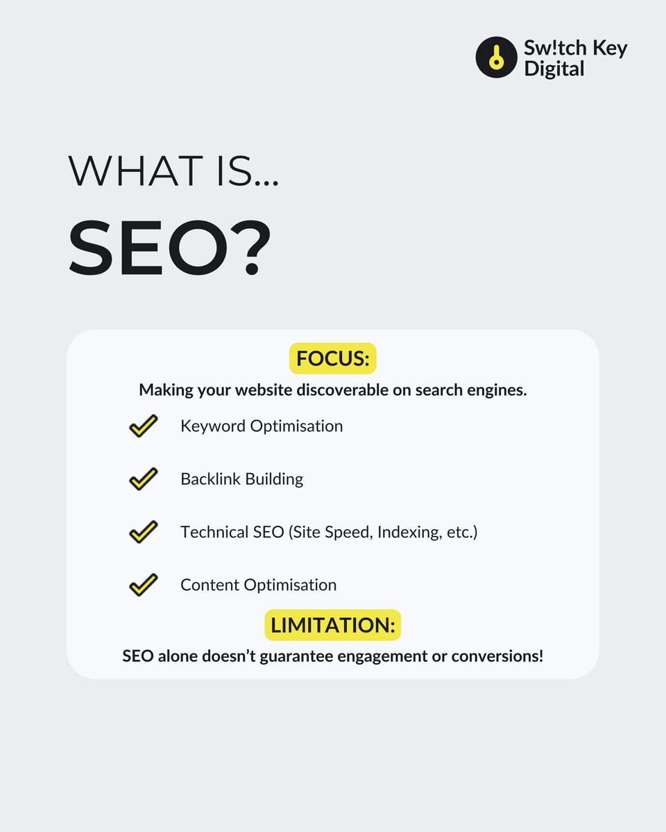 SwitchKDigital's tweet photo. SEO vs. SXO: What's the real difference?

SEO alone won’t do the job. SXO ensures you get the clicks and the conversions.

Do you want to take your website beyond just traffic? 🚀 Let’s chat about how SXO can help!

#SwitchKeyDigital #SXO #SEO #SearchExperienceOptimization https://t.co/pYogcbaTtv