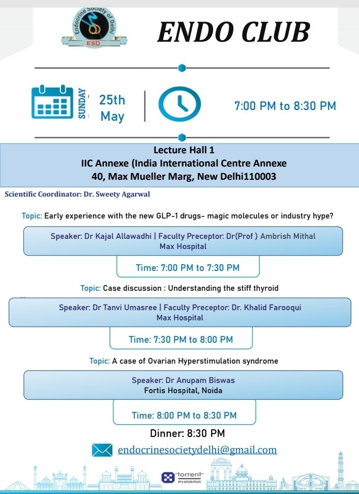 Dr Ambrish Mithal (@drambrishmithal) on Twitter photo Excellent meeting of the #Endoclub last evening.
Presentations by <a href="/MaxHealthcare/">Max Healthcare</a> team on experience with new weight loss drugs #Mounjaro #ozempic and a case of Reidels thyroiditis.
Interesting case presentation by Dr Anupam Biswas of Fortis.
Great discussion! Excellent meeting of the #Endoclub last evening.
Presentations by <a href="/MaxHealthcare/">Max Healthcare</a> team on experience with new weight loss drugs #Mounjaro #ozempic and a case of Reidels thyroiditis.
Interesting case presentation by Dr Anupam Biswas of Fortis.
Great discussion!