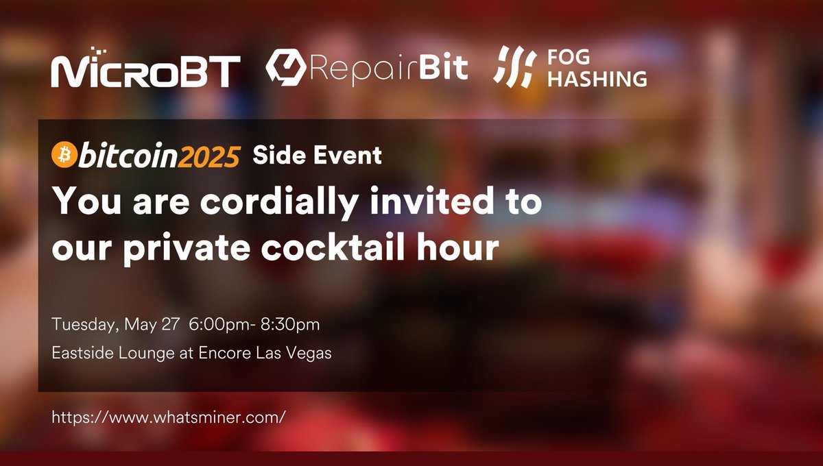 Paul Jin Li (@pauljinli) on Twitter photo Come visit our <a href="/FogHashing/">Fog Hashing</a> Team at MicroBT’s booth 717 at <a href="/TheBitcoinConf/">The Bitcoin Conference</a> 2025 Las Vegas! And welcome to join us on Tue(27th) evening for our party co-hosted with MicroBT and RepairBit! Come visit our <a href="/FogHashing/">Fog Hashing</a> Team at MicroBT’s booth 717 at <a href="/TheBitcoinConf/">The Bitcoin Conference</a> 2025 Las Vegas! And welcome to join us on Tue(27th) evening for our party co-hosted with MicroBT and RepairBit!