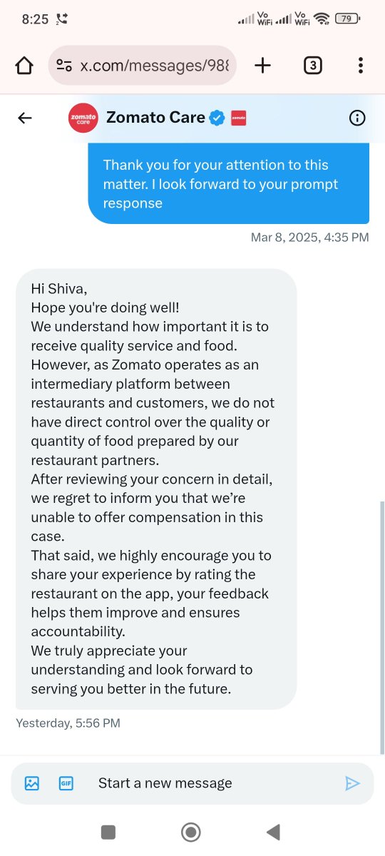 Kosanam48's tweet photo. @zomatocare  for order id Order id # 6907858061. https://t.co/seshybkALa