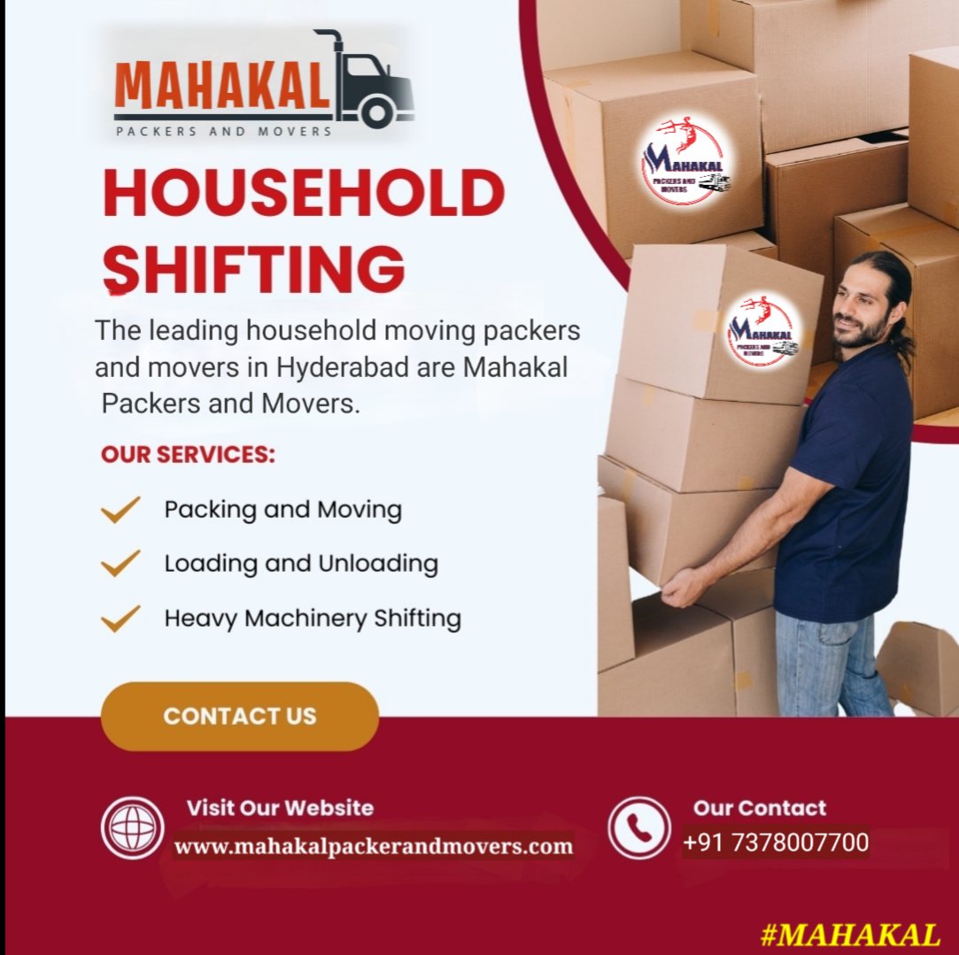 mahakal_packers's tweet image. Mahakal Packers And Movers comprehend that movement is definitely not a simple work. We Provide household shifting service in Hyderabad.

#SafeRelocation #HassleFreeShifting
#PackersAndMovers
#MovingMadeEasy
#HouseShifting
#OfficeRelocation
#TrustedMovers
#PackingAndMoving