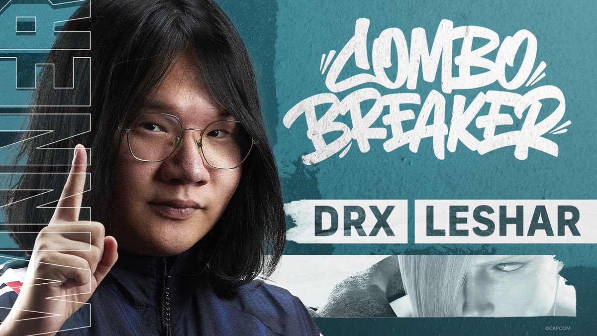 Capcom Fighters (@capcomfighters) on Twitter photo Congratulations to <a href="/leshar15/">DRX Leshar</a> for being a dominating force and crowned the #COMBOBREAKER Street Fighter 6 champion! 👑
They've secured their ticket to CAPCOM CUP 12! See you in Japan! Congratulations to <a href="/leshar15/">DRX Leshar</a> for being a dominating force and crowned the #COMBOBREAKER Street Fighter 6 champion! 👑
They've secured their ticket to CAPCOM CUP 12! See you in Japan!