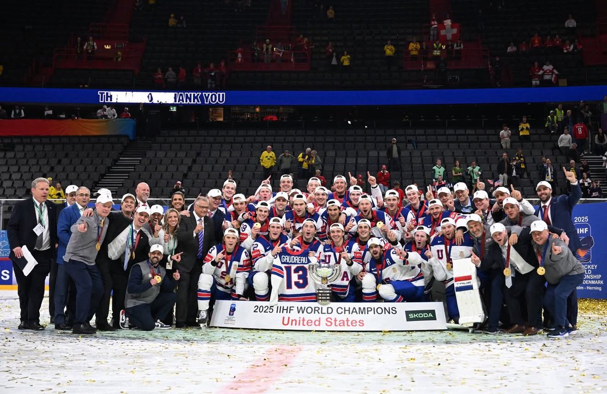 Congratulations to Team USA on bringing home the gold in the <a href="/IIHFHockey/">IIHF</a> Men’s Worlds🏅👏

📸: <a href="/usahockey/">USA Hockey</a>