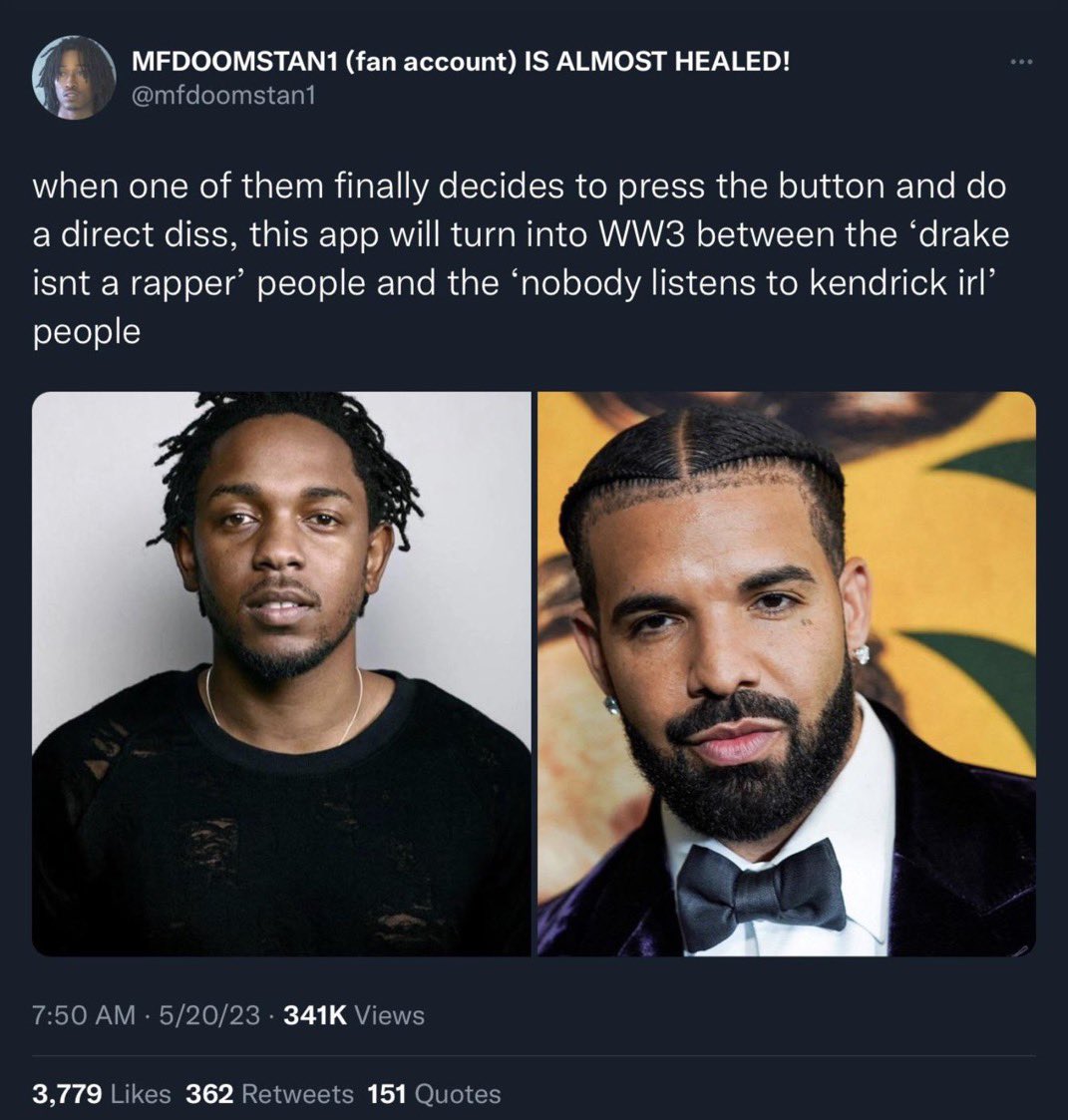 mosthiphop's tweet photo. 2 years since this was posted BEFORE Drake vs. Kendrick even happened &amp; it’s true to this day 😭 https://t.co/iZa8XfDaAn