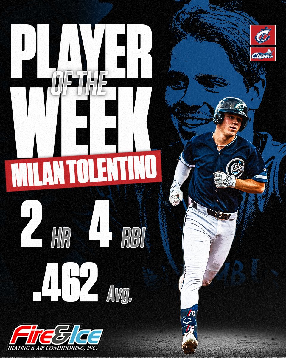 Columbus Clippers (@clbclippers) on Twitter photo The Fire & Ice Heating and Air Conditioning, Inc 'Heating Up Player of the Week’ goes to Milan Tolentino for his work against the Iowa Cubs!
<a href="/fireandiceac/">Fire & Ice Heating and Air Conditioning</a> | #Clipshow
🔥: tinyurl.com/CLB24FireAndIc The Fire & Ice Heating and Air Conditioning, Inc 'Heating Up Player of the Week’ goes to Milan Tolentino for his work against the Iowa Cubs!
<a href="/fireandiceac/">Fire & Ice Heating and Air Conditioning</a> | #Clipshow
🔥: tinyurl.com/CLB24FireAndIc
