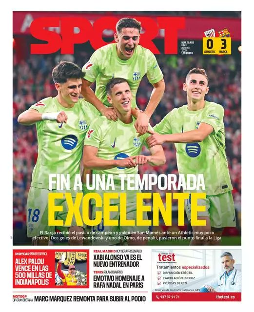 aldogp_'s tweet photo. Palou hace historia ganando la Indy500.

Las portadas de los 4 principales periódicos deportivos de España demuestran que la única alternativa al fútbol se llama Rafa Nadal incluso estando retirado.

- No tenemos cultura deportiva.
- Nunca seréis  L'Equipe. https://t.co/2lLMsrvddC